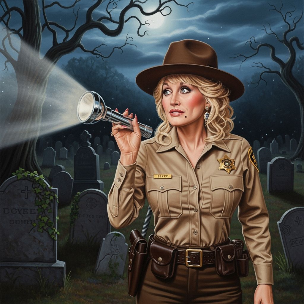 Dolly Parton as Deputy Sheriff in Eerie Cemetery