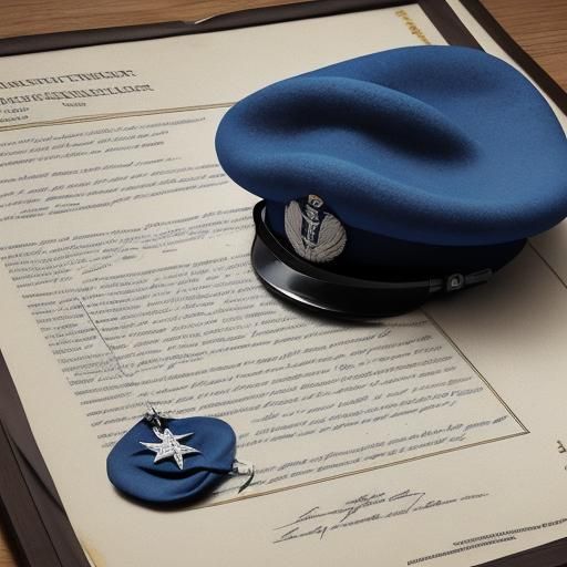 Blue Beret, Medal, and Torn Document