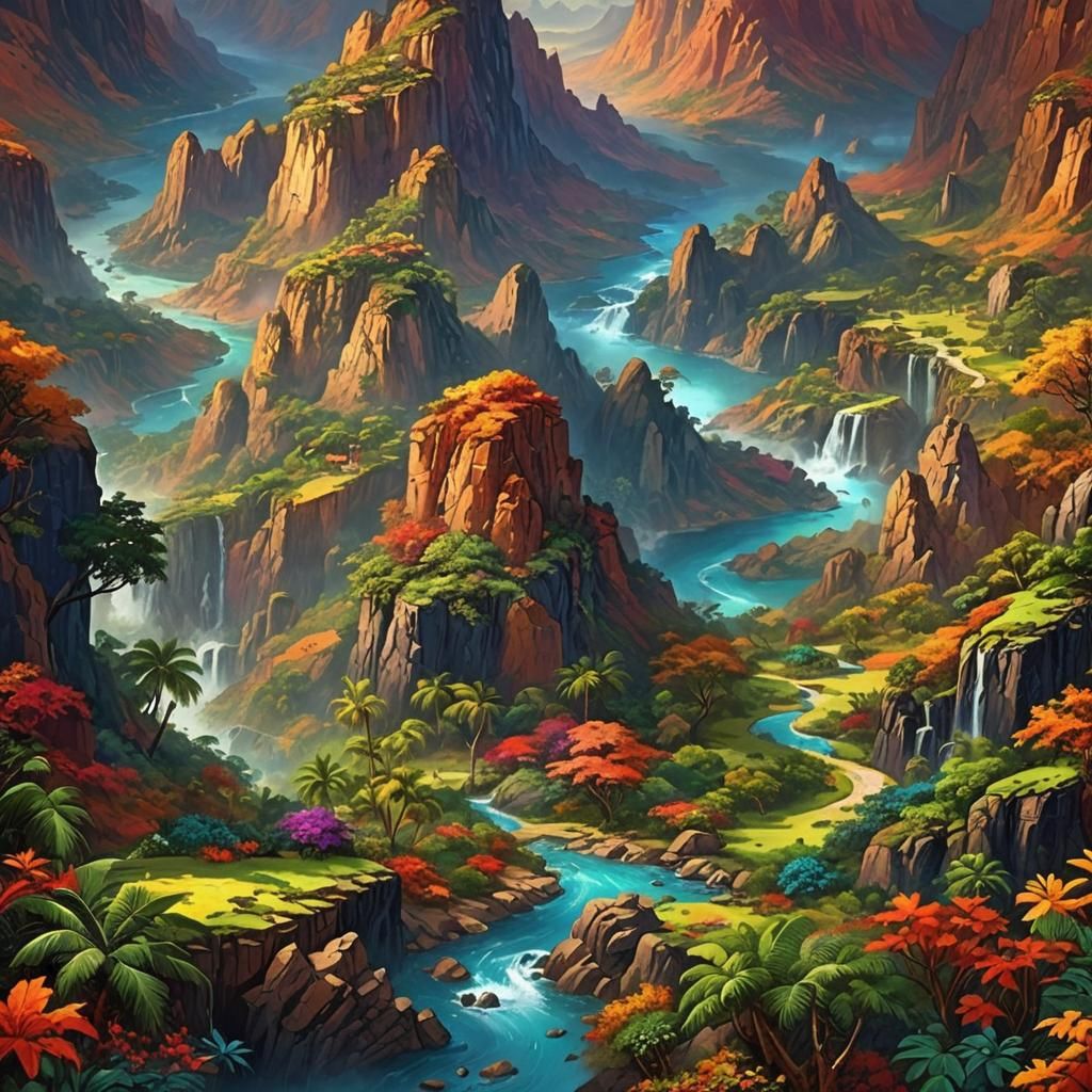 Dramatic and Realistic Exotic Fantasy Landscape