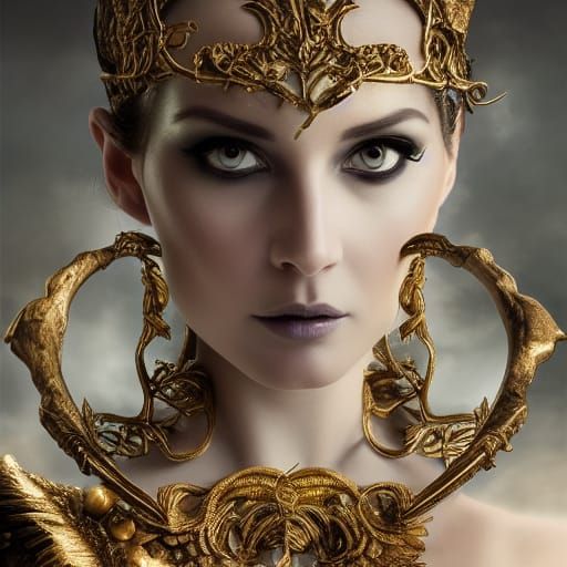 Dark Goddess of Fallen Creatures: Digital Illustration