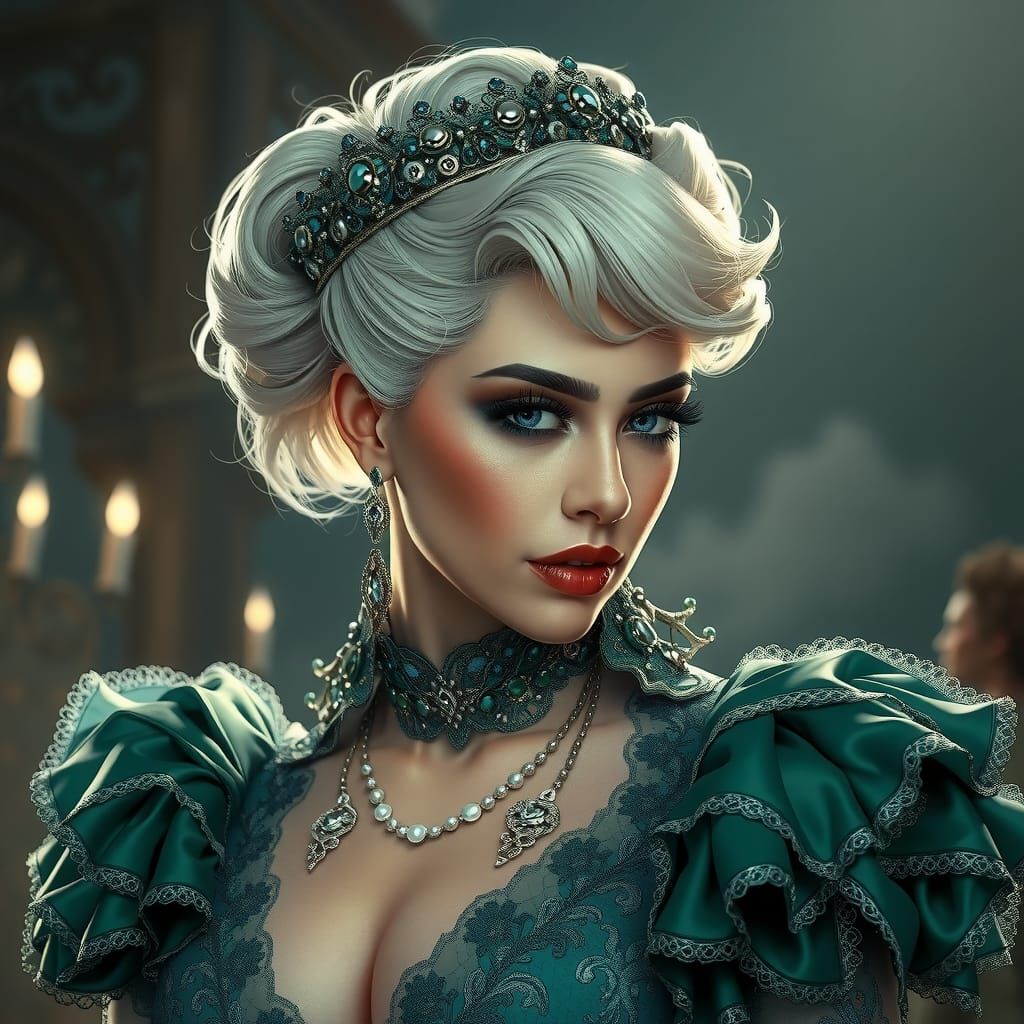 Ornate Victorian Lady: A Hyperdetailed Portrait