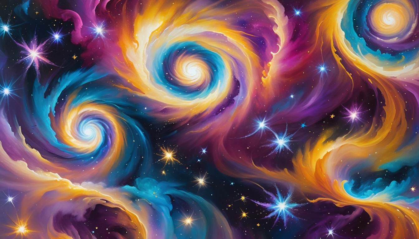 Cosmic Impressionism: Swirling Vortex of Starlight
