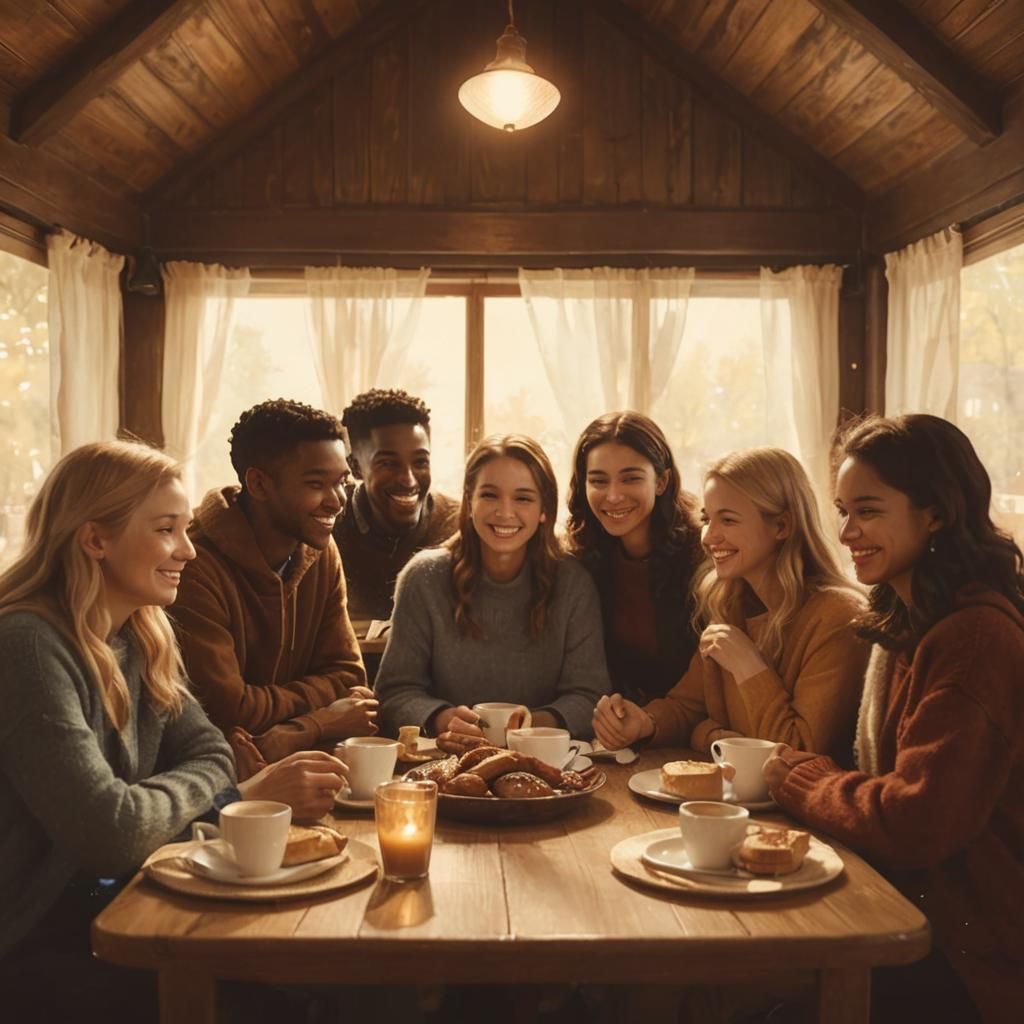 Heartwarming Group Portrait in Rockwell Style