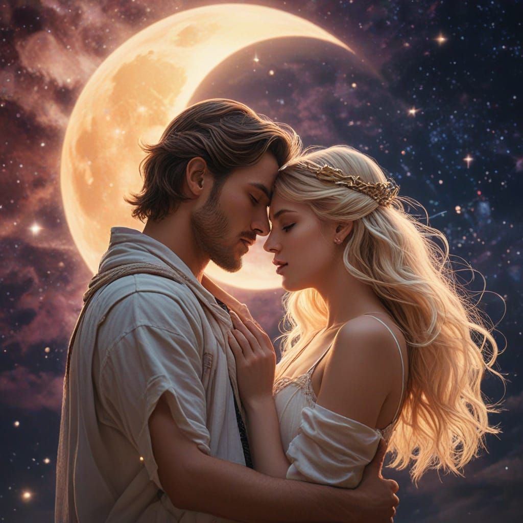 Soulful, Whimsical Portrait of a Handsome Man and Gorgeous N...