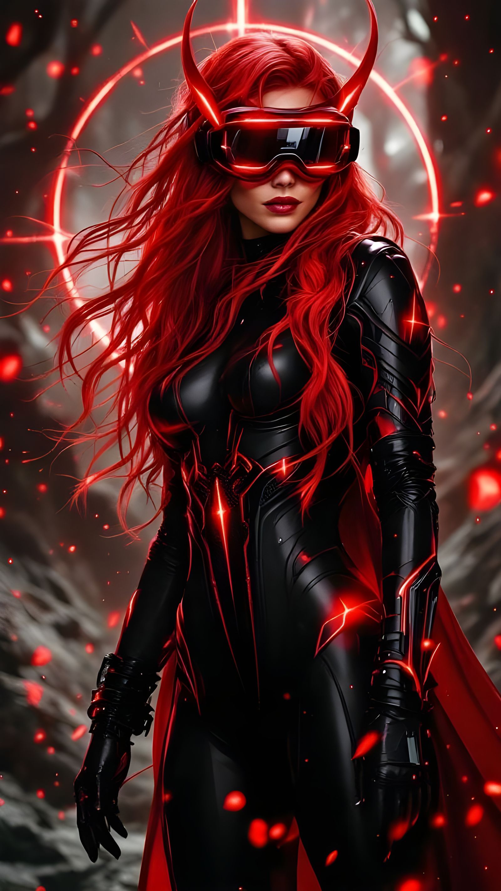 Scarlet Witch: Digital Mage in Comic Book Art Style