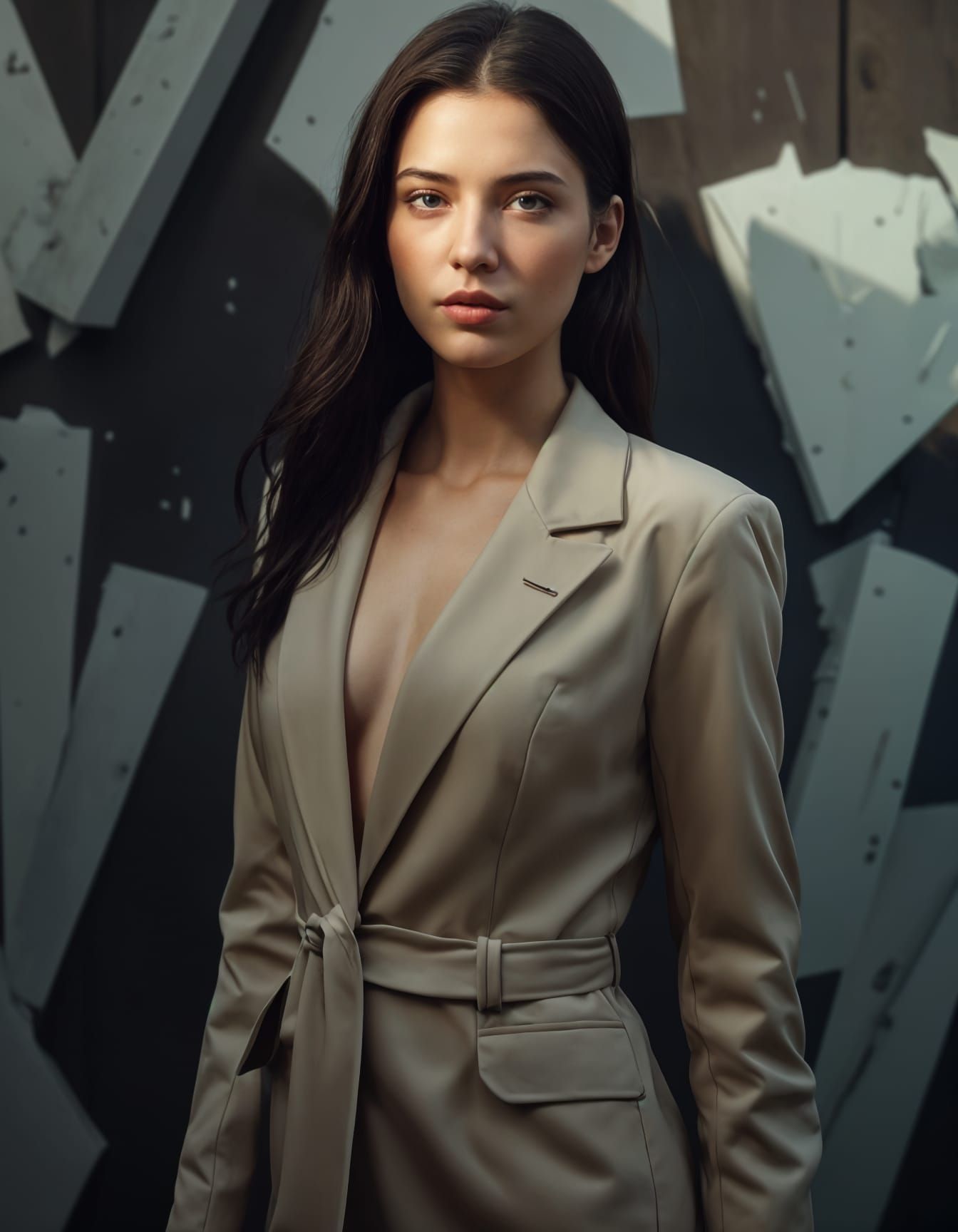 Breathtaking Blue-Eyed Beauty in Provocative Pose