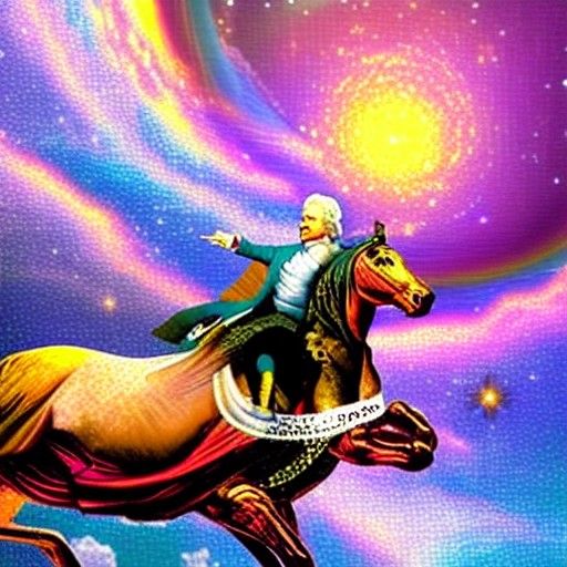 Jefferson Rides a Horse in Space, Astral Illustration