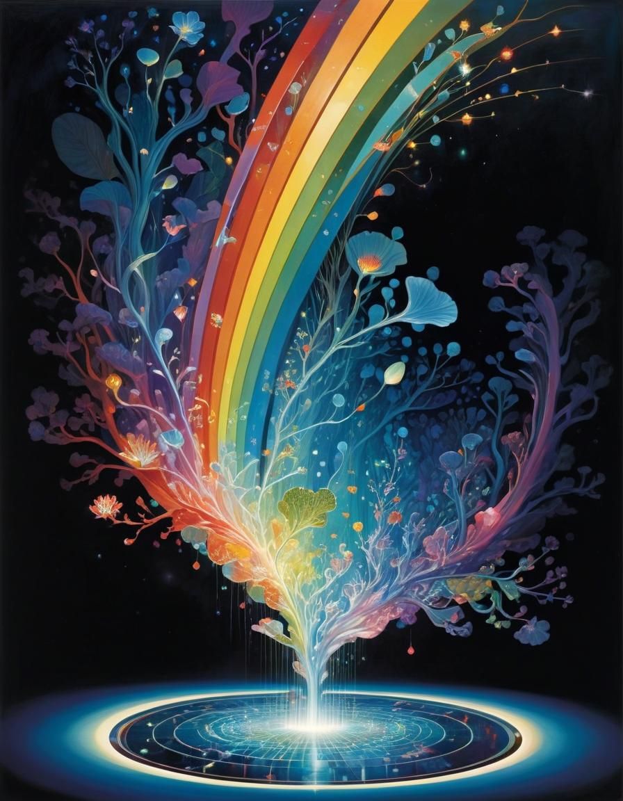 Abstract Mixed Media Art in Prismatic Colors