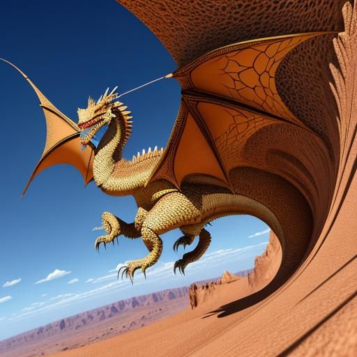 Desert Dragon Flying: Abstract Vector Fractal Art