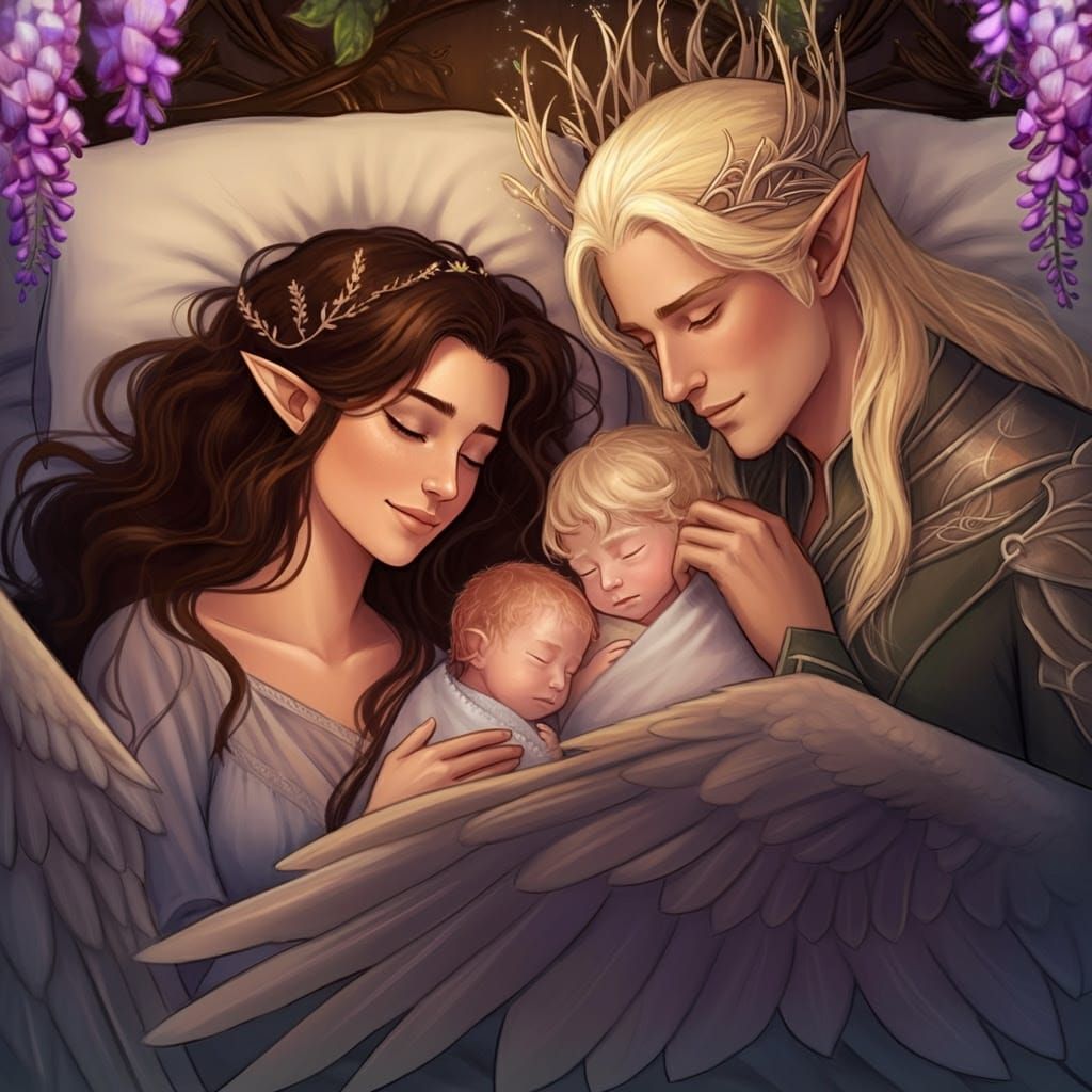 Ethereal Elf Family in Sacred Grove