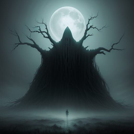 Ethereal Monster Emerges from Dark Fog