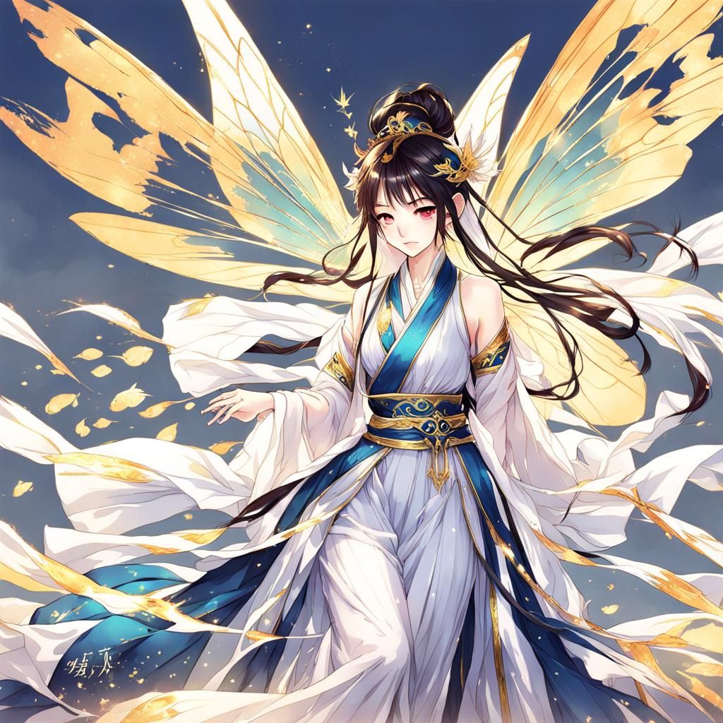 Anime Style Chinese Fairy in Ancient Costume