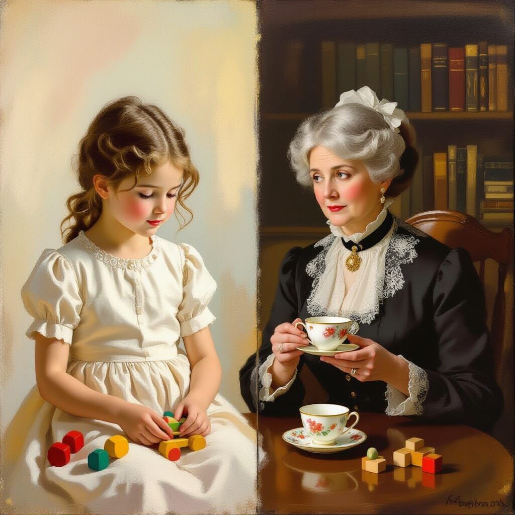 Dual Portrait in Impressionist Style