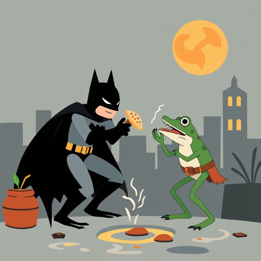 Batman Battles Giant Frog in Old Gotham