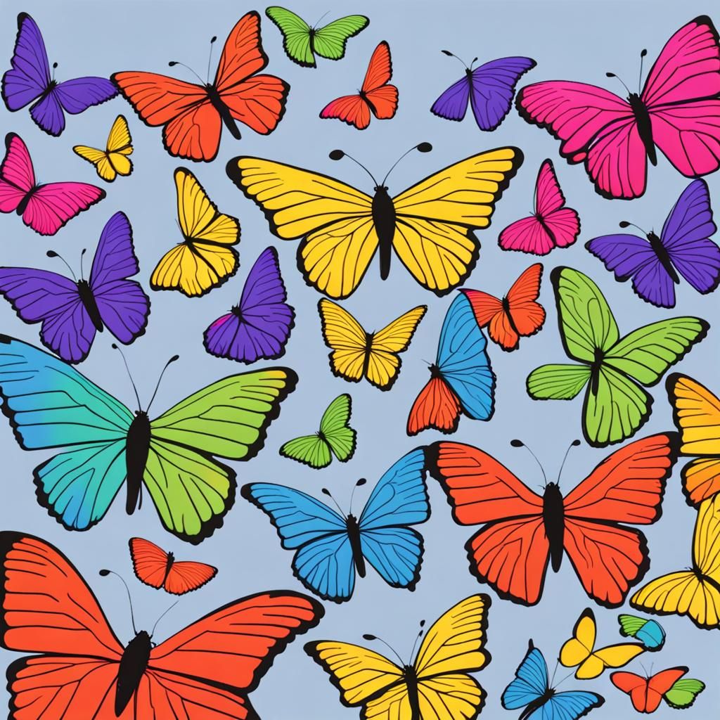 Rainbow of Butterflies: A Colorful Spectacle