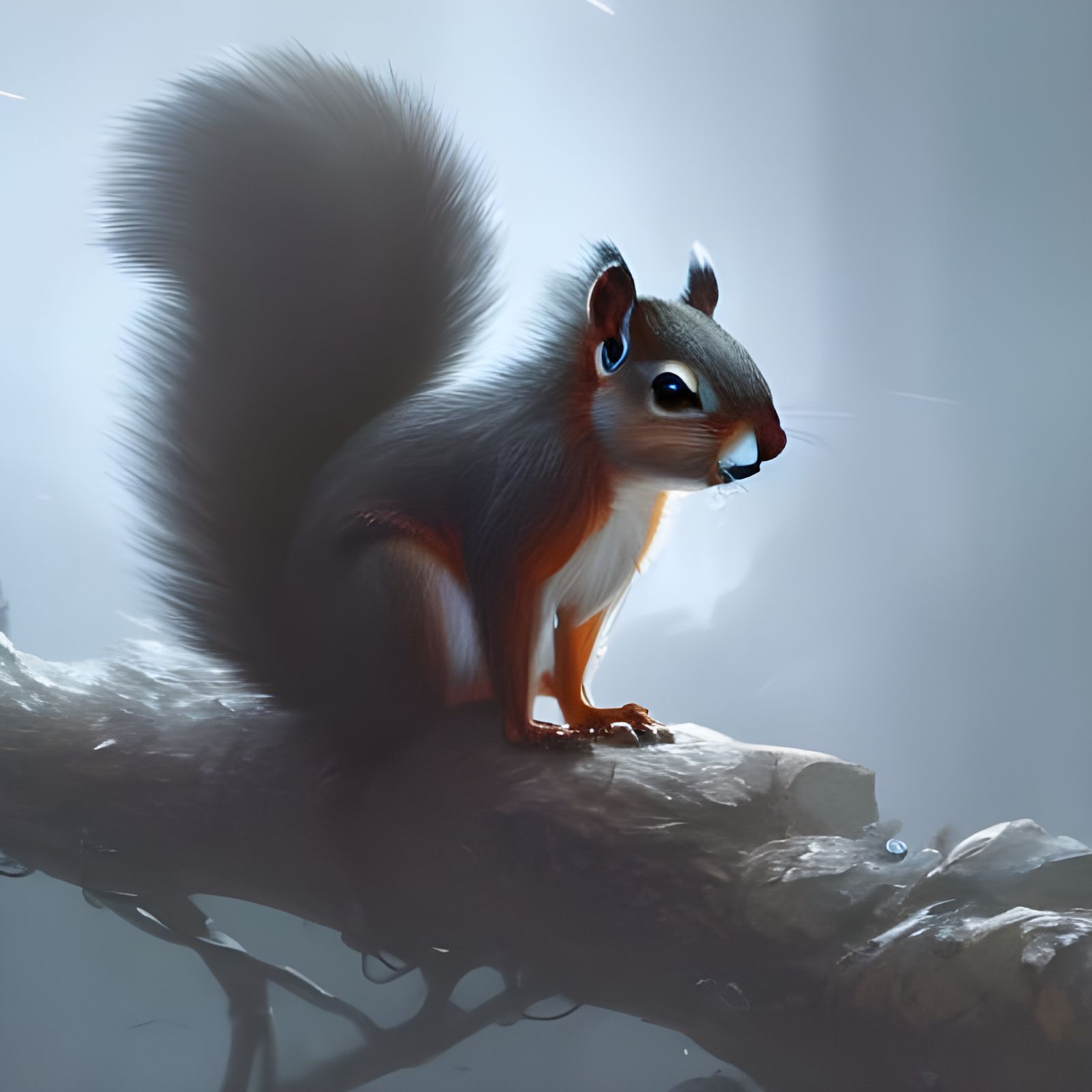 Detailed Squirrel Art in Dark Fantasy Style