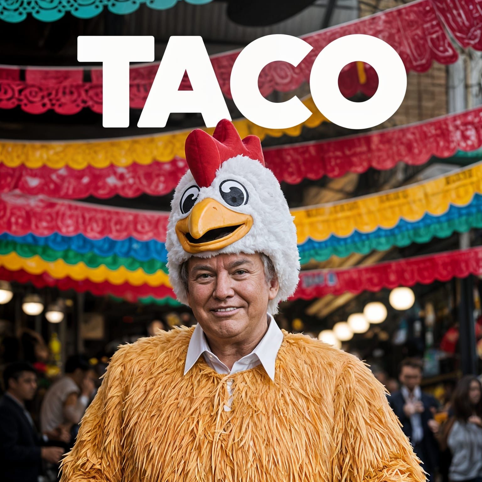 Trump in Chicken Suit at Mexican Market