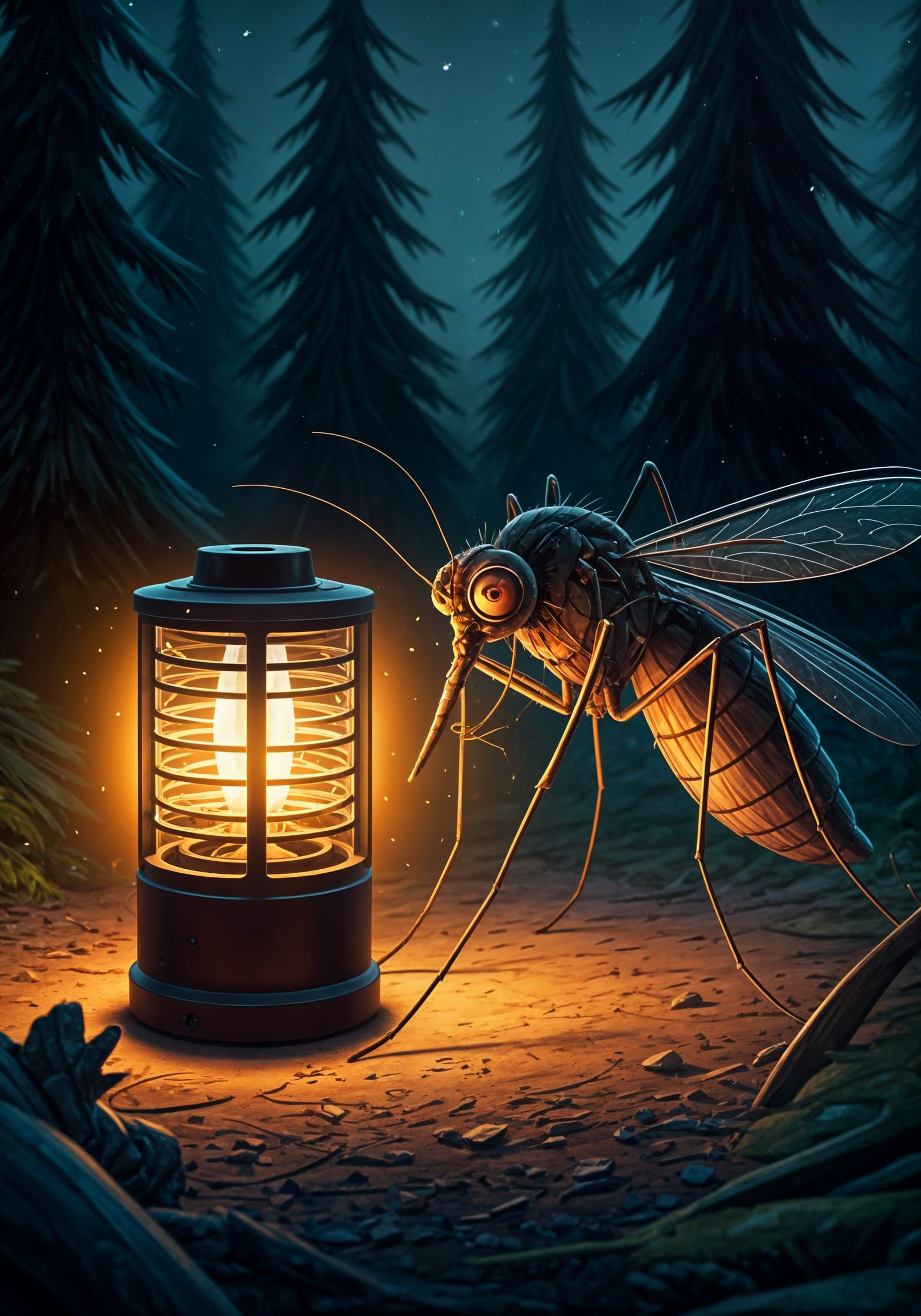 Mosquito's Dramatic Encounter with Electric Bug Zapper