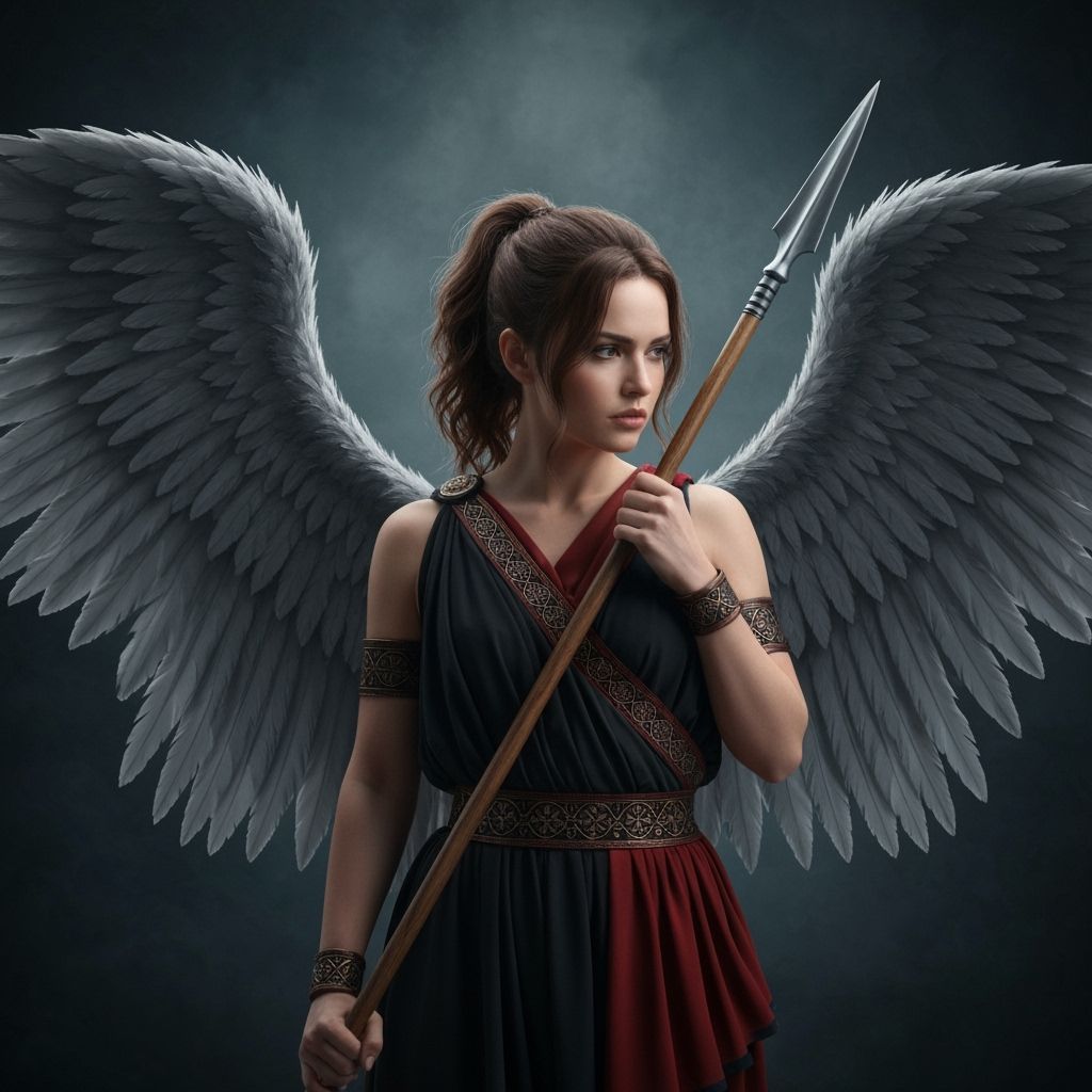 Poena: Greek Goddess of Punishment with Gray Wings