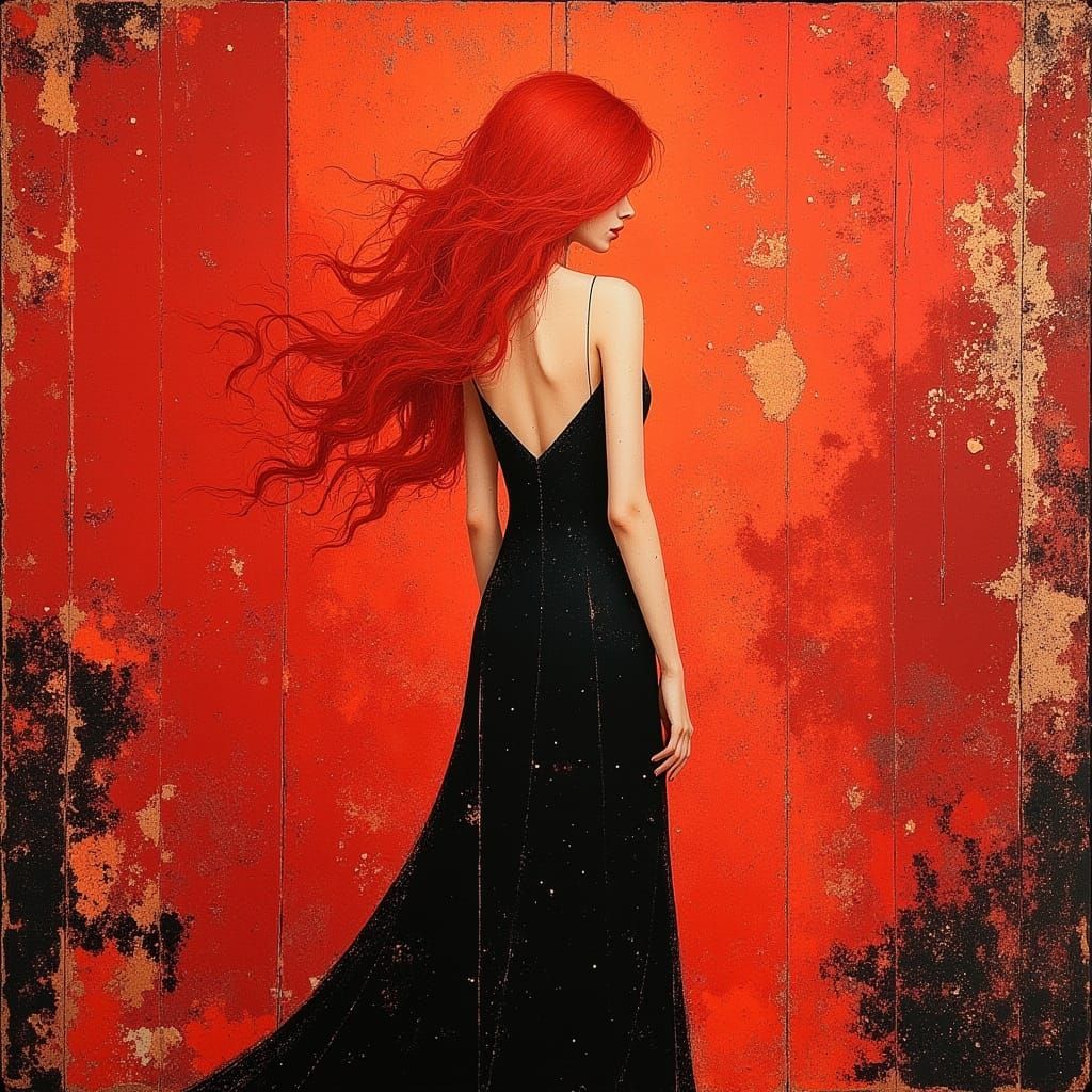 Scarlet in Scarlet: An Oil Painting Portrait