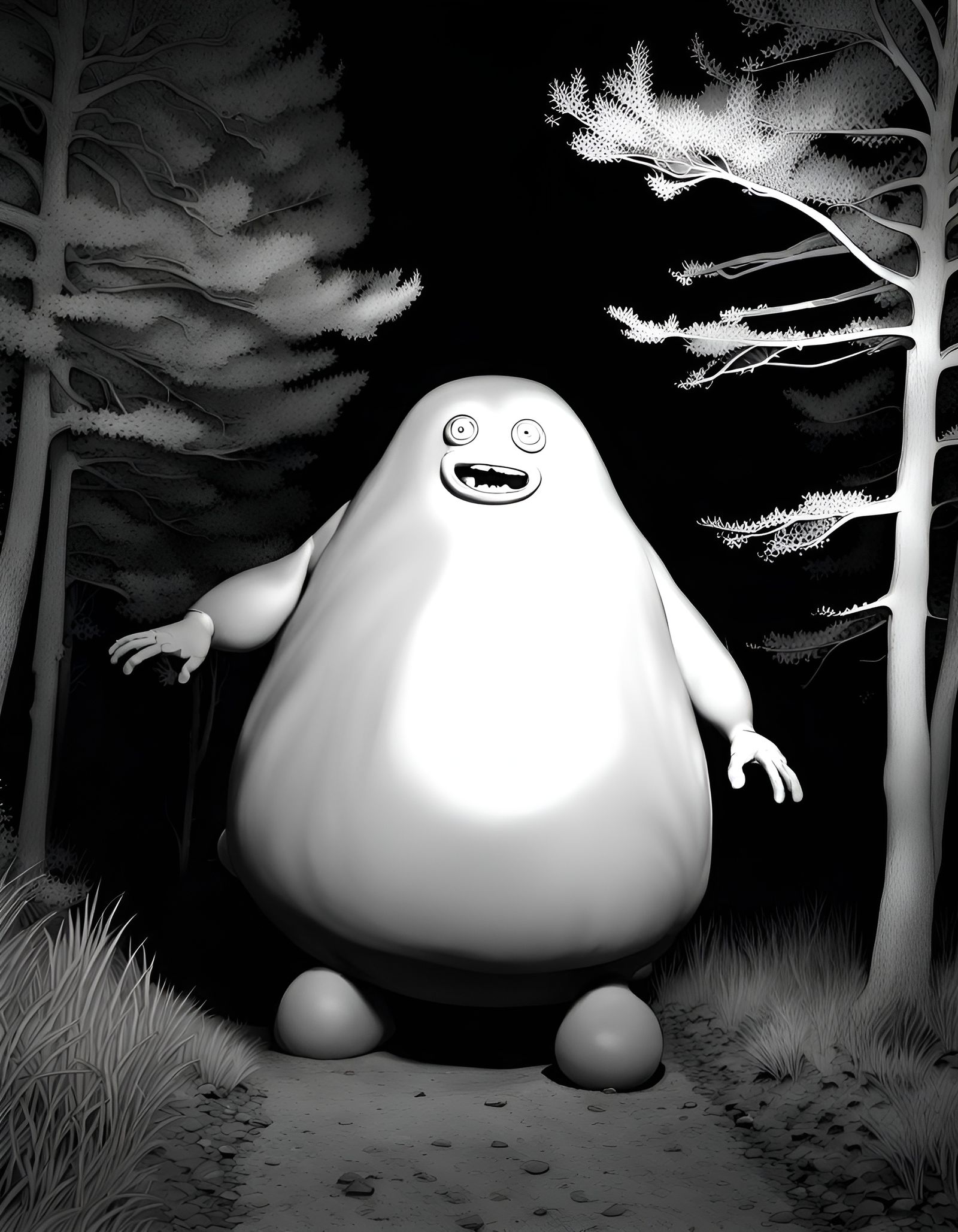 Grundle visits your tent while you sit at your camp fire