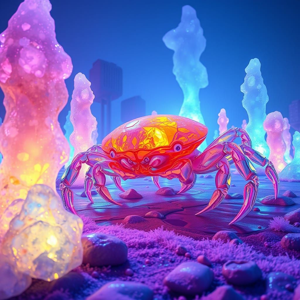 Bioluminescent Gummy Crab in Candy Soda Valley