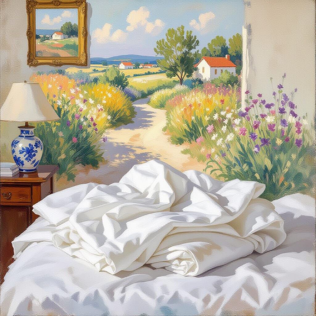 Warm Linens: Impressionist Dream in Watercolor