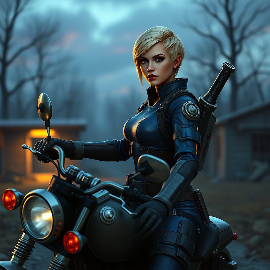 Female Vault Dweller Embarks on Twilight Run to Abandoned Mi...