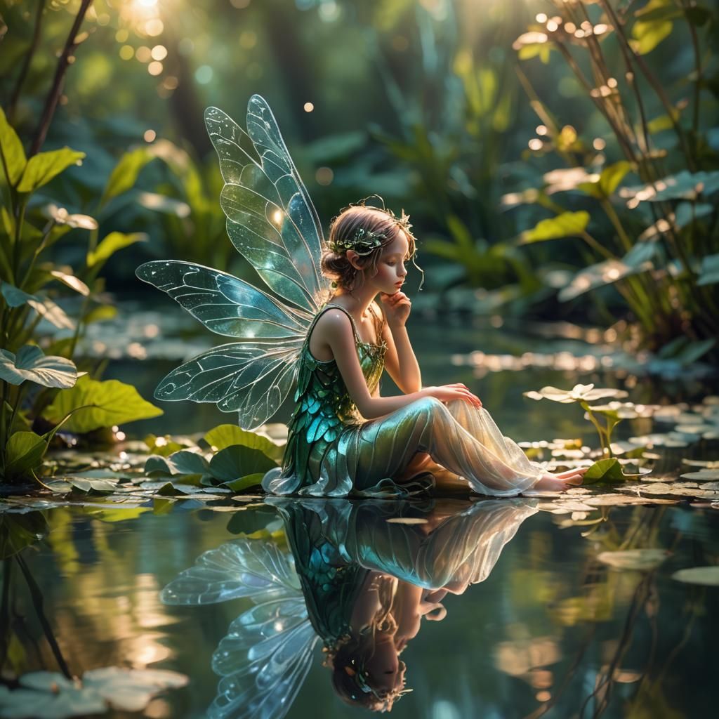 Fairy with Glass Wings Digital Art