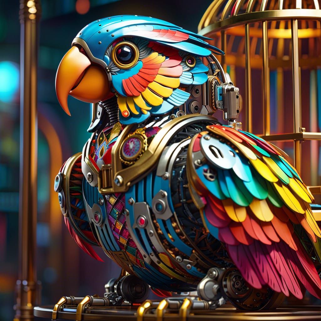 A Beautiful Robot Parrot