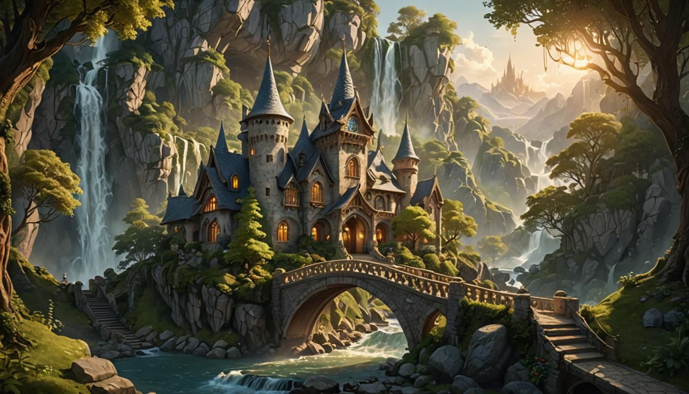 Luxurious Elven House Near Waterfall: Dreamcatcher Fine Art