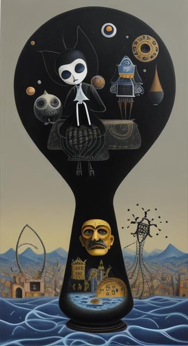 Surreal Ink Drawings: Kafka and the Doll