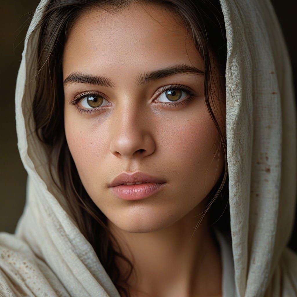 Serene Young Woman Captured in Intimate Portrait