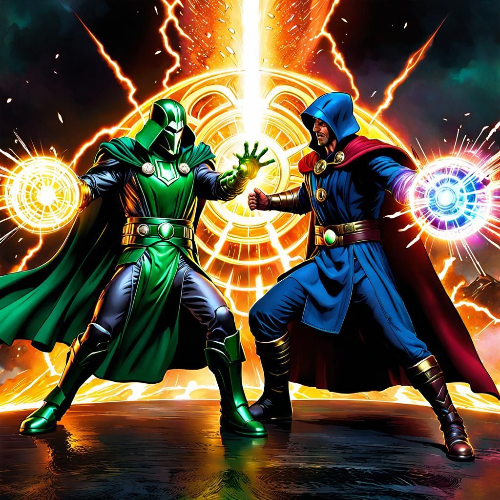 Doctor Doom Vs Dr Strange on the Magical Plane