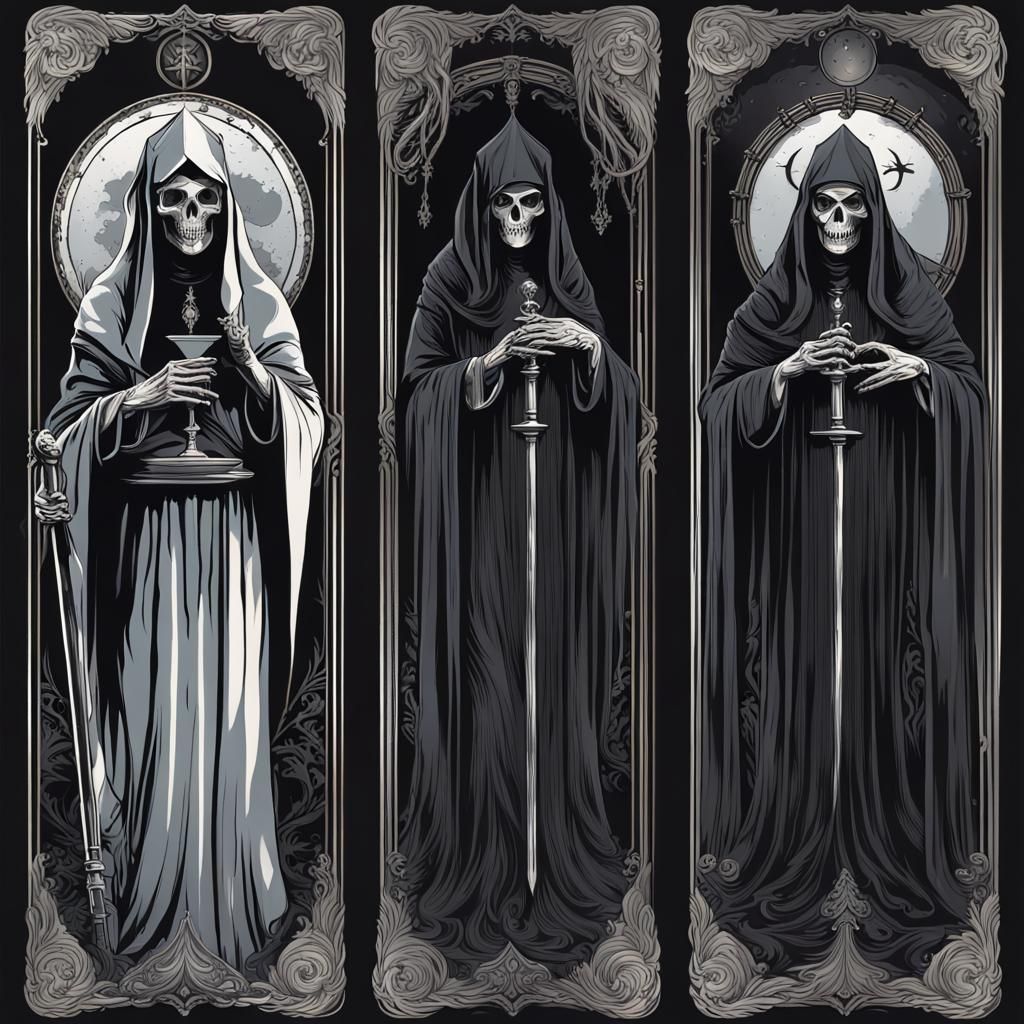 Horror Tarot: Grim Reaper and Deadly Nuns