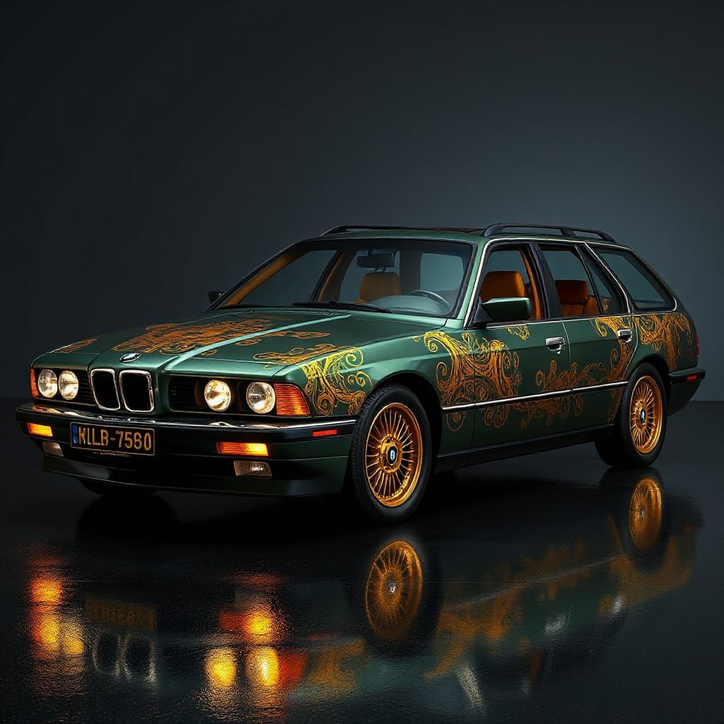 BMW 850 CSI Station Wagon with Gold Fractals