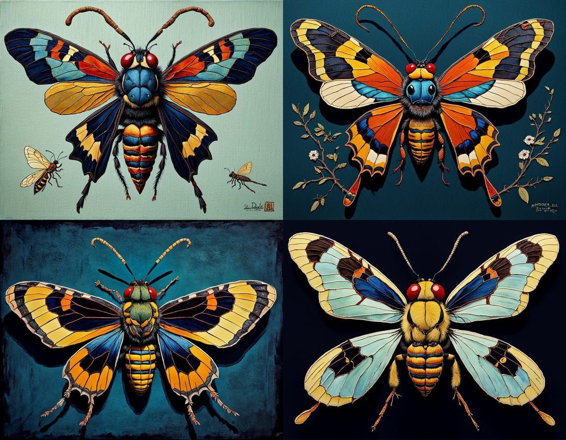 Ethereal Horror Hybrid in Grotesque Velvet Textile Style