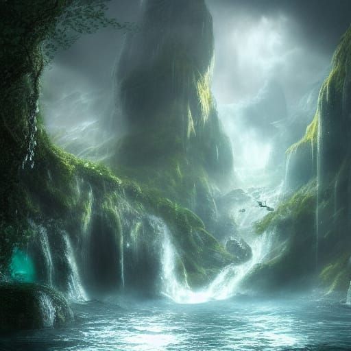 Epic Water Dragon in Digital Matte Painting