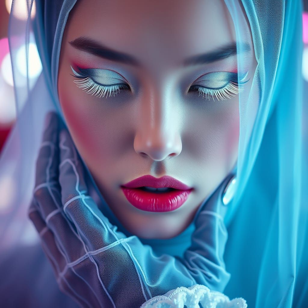 Hyper-Realistic Portrait in Futuristic Style with X-Ray Effe...