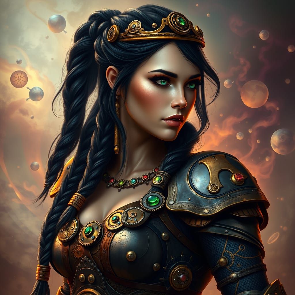 Steam Punk Viking Warrior in Golden Light