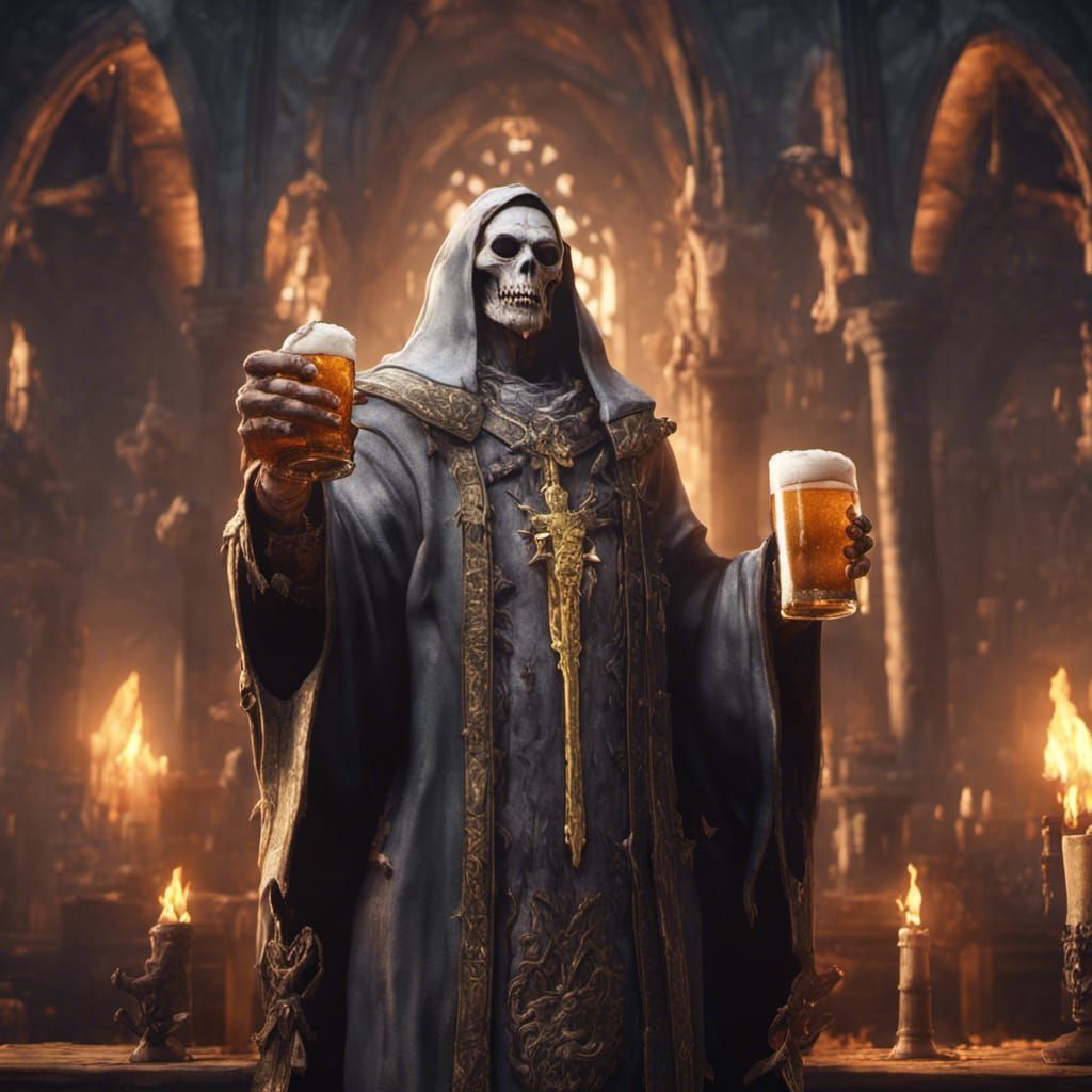 Undead Priest Enjoys Beer: 3D Game Cinematic