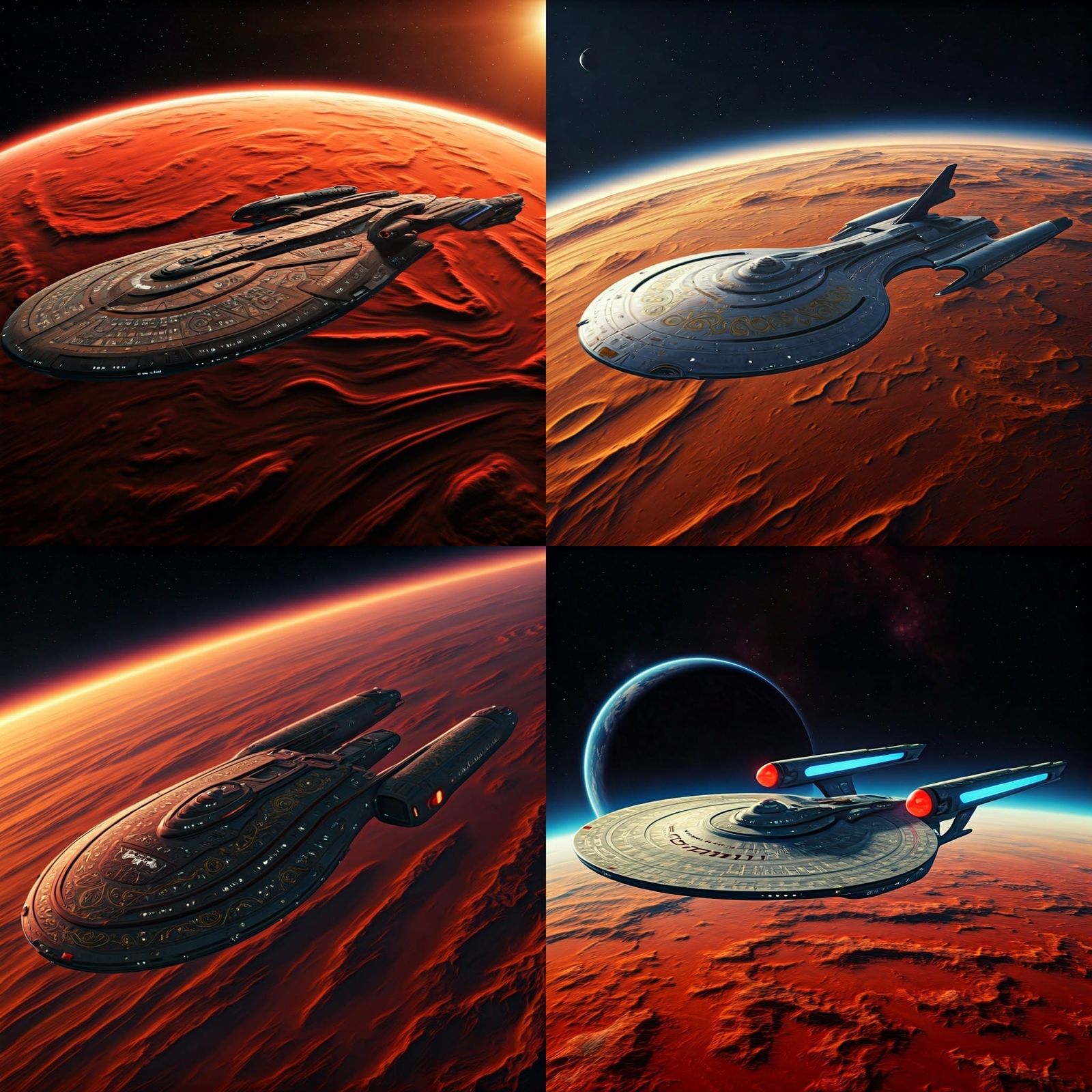 Galactic Starship in Opulent Baroque Style above Red Dwarf