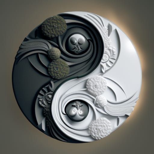 Botanical Yin-Yang Symbol in High Resolution