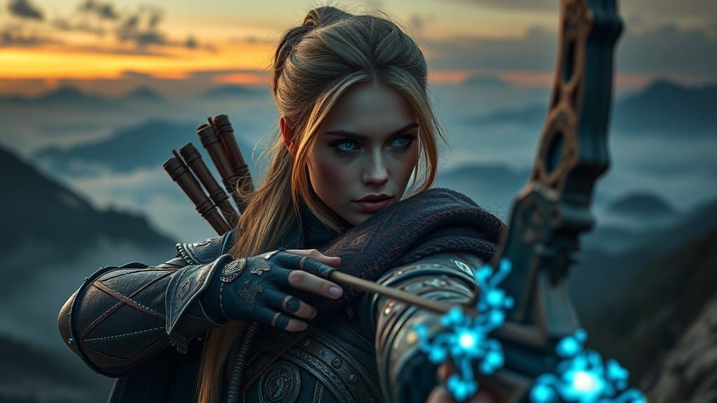 Fantasy RPG Archer in Hyperrealistic Detail