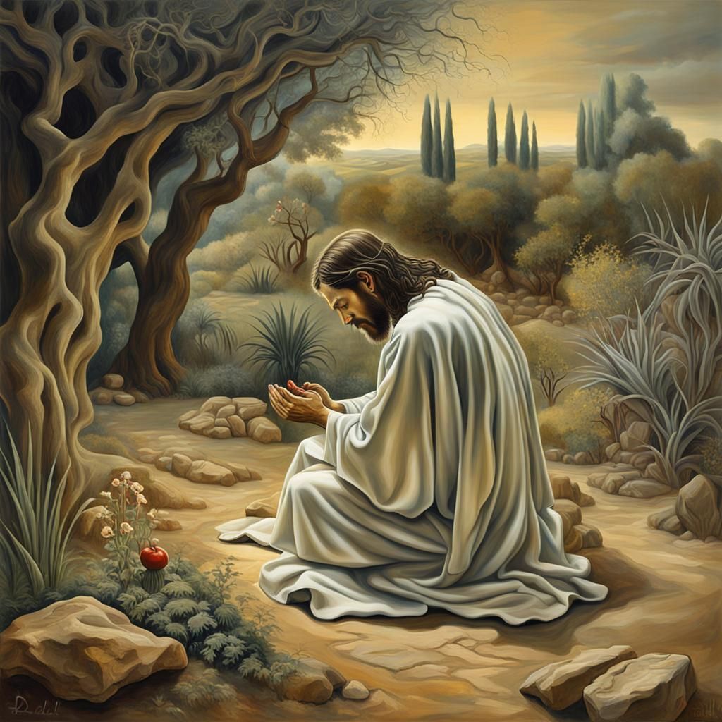 Jesus Praying in Gethsemane: A Surrealist Vision