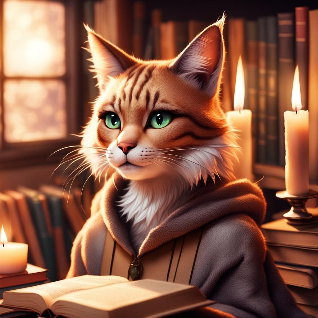 Cozy Catgirl Portrait with Softbox Lighting