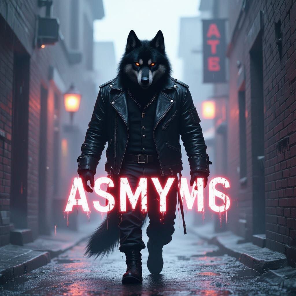 Menacing Canine in Dark Alleyway - Gothic Cinematic Style