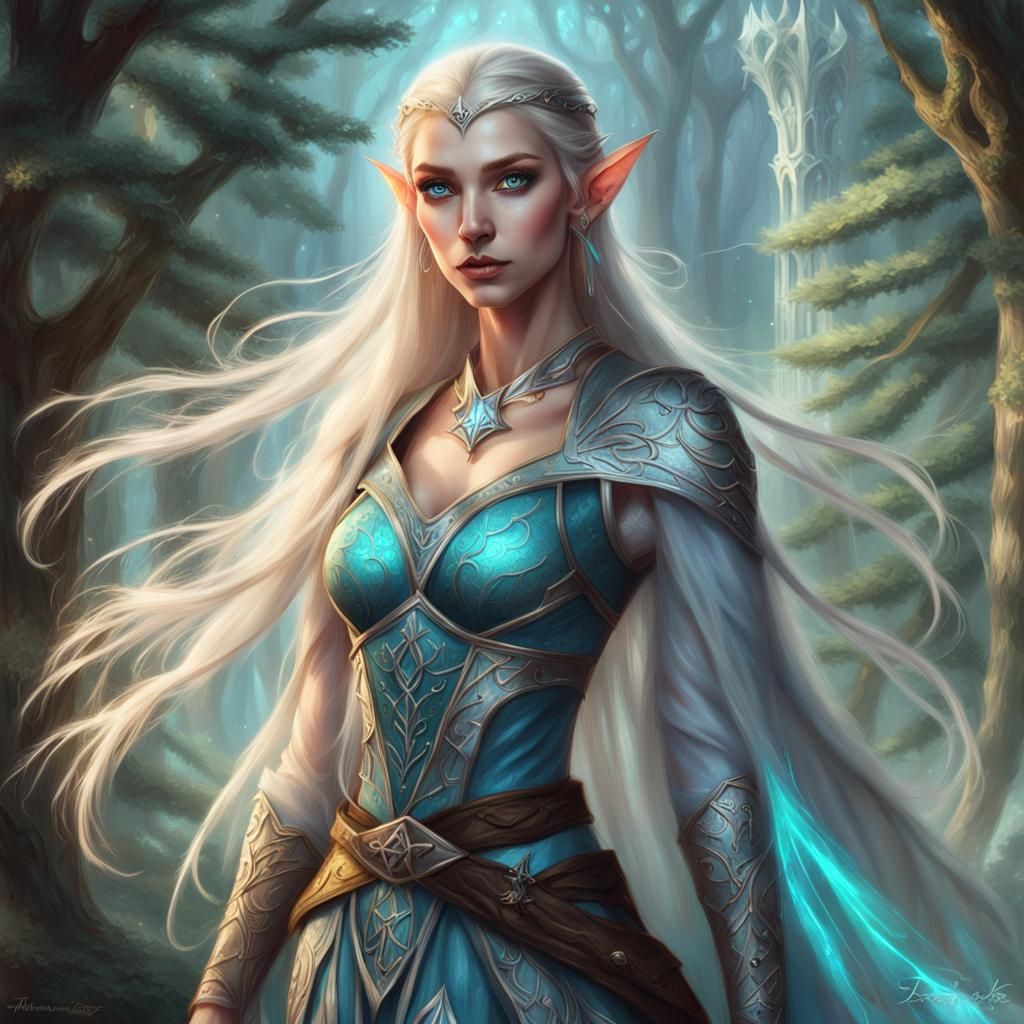 Ethereal Elf Portrait in Splatter Art Style