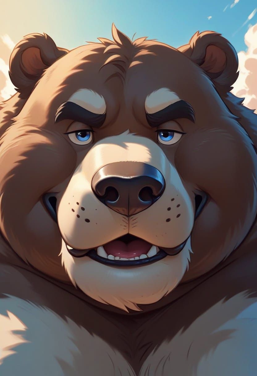 Surreal Portrait of an Overweight Kodiak Bear
