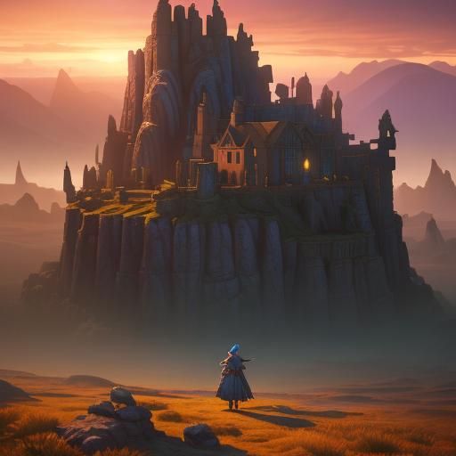 Gnome Artificer Fleeing Into Neolithic Landscape